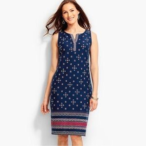 Talbots dress 100% cotton - size small - red, white, and blue
